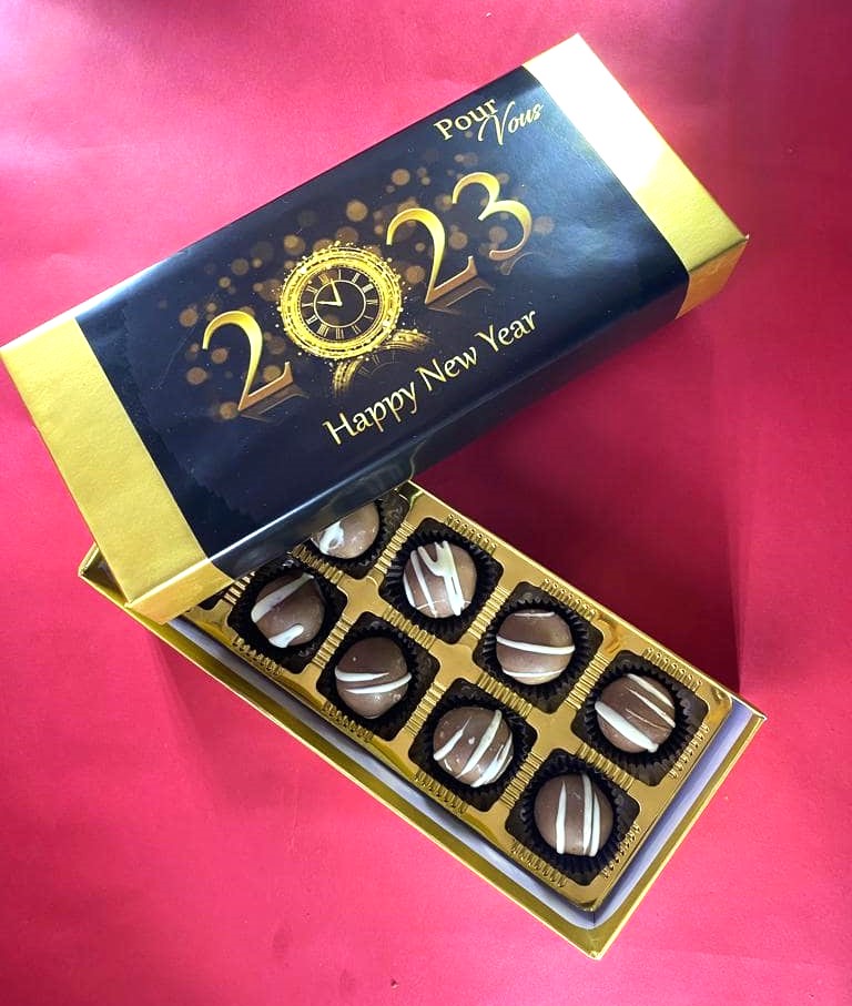 happy new year with chocolate